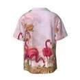 thumbnail image 5 of Salouo Flamingos In The Tropical Forest Pattern Cuban Collar Shirts for Men Button-Down Shirt Men's Short Sleeve Shirts Hawaiian Shirts Casual Shirts -4X-Large, 5 of 6