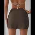 thumbnail image 4 of Falda para Mujer de Cintura Alta, Fruncida, Corta y Cruzada. Marrón L, 4 of 7