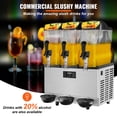 thumbnail image 2 of VEVOR Commercial Slushy Machine, 36L/9.6Gal Stainless Steel Margarita Smoothie Frozen Drink Maker, 150 Cup Triple Bowl Slushie Maker, 860W Slushie Machine, 2 of 9