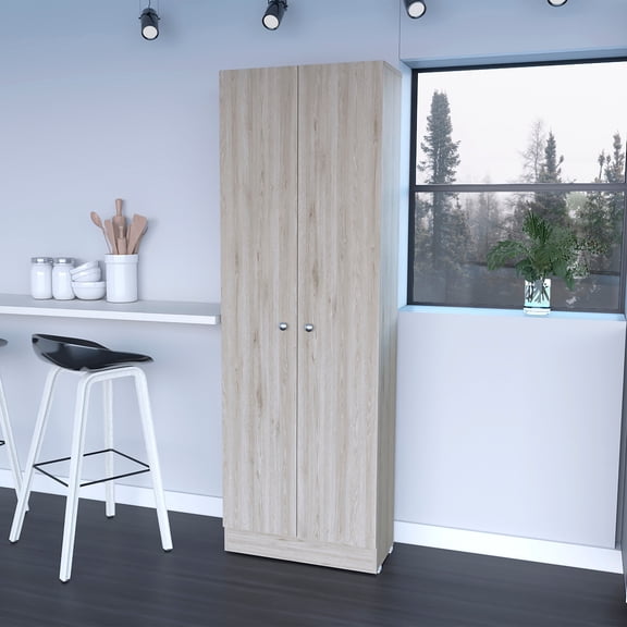 Xukmct Storage Cabinet with 5 Shelves and 2 Door, Perfect for Home, Kitchen, Dining Room, Beige