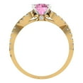 thumbnail image 4 of 1.42 ct Round Cut Simulated Pink Diamond Solitaire with Simulated Diamond Accents 18K Yellow/White Gold Womens Engagement Ring, 4 of 5