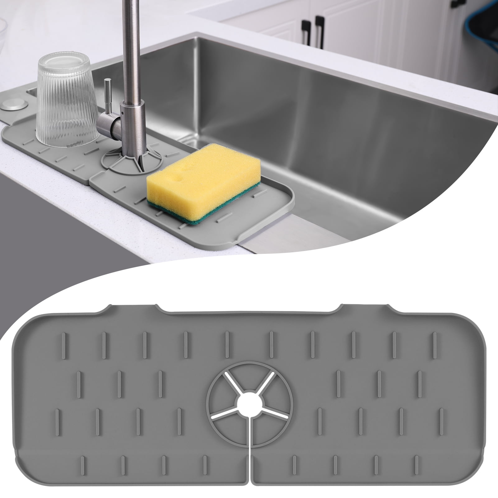Taihexin Kitchen Faucet Sink Splash Guard, Silicone Sink Faucet Mat