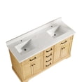 thumbnail image 3 of Avila 60 inch wood veneer double sink vanity with marble and ceramic sink in Oak, 3 of 19