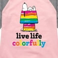 thumbnail image 3 of Peanuts - Live Life Colorfully - Toddler & Youth Girls Raglan Graphic T-Shirt, 3 of 5