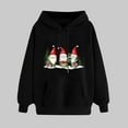 thumbnail image 2 of Women’s Merry Christmas Hoodie Long Sleeve Sweatshirt with Santa or Xmas Tree Graphic Printed Design Drawstring Closure Front Pocket Cozy Casual Holiday Top for Fall and Winter, 2 of 5