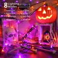 thumbnail image 2 of Paquete de 2 luces de Halloween moradas y naranjas, 95,14 pies, 240 LED, cadena de luces de Halloween conectables con temporizador, 8 modos de luces de Halloween para exteriores, mini luces enchufable, 2 of 4