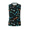 thumbnail image 4 of Yiaed Little Fish Skeleton Print Men's Singlet Vests Summer Running Muscle Tank Tops Gym Undershirt Round Neck Sleeveless for man, 4 of 5