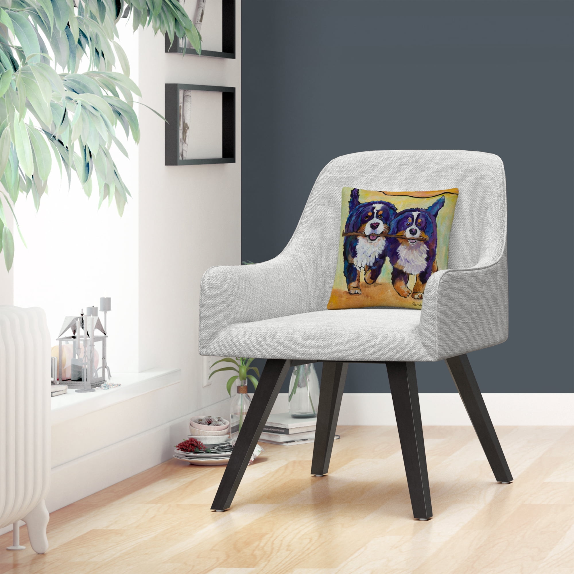 Stick Together' Bold Pets Animals By Pat Saunders-White 16 X 16 Decorative Throw Pillow