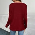 thumbnail image 5 of Waffle Velvet Knit Sweater Shirts for Womens Light Warm Ultra Soft Textured Pullover Sweater Blouses Henley Neck Tops Long Sleeve Blouses Spring Outfits 2025 Pullover Fall Winter Clothes, 5 of 7