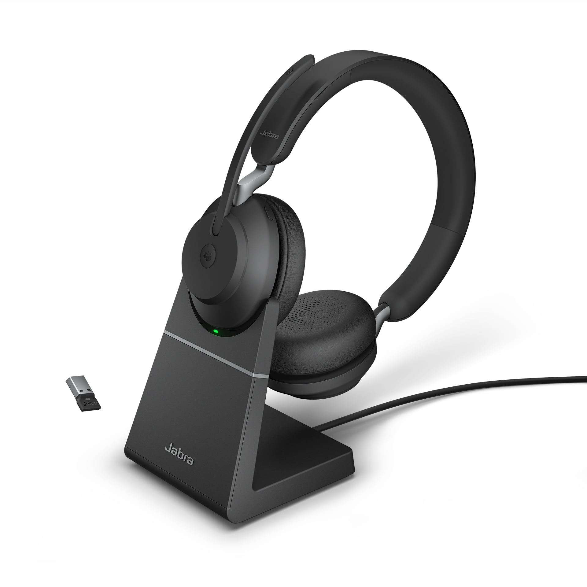 Jabra Evolve2 65 - USB-A MS Teams Stereo with Charging Stand - Black Wireless Headset / Music Headphones
