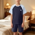 thumbnail image 6 of Amidoa Boys 2 Piece Outfits Summer Clothes Cute Printed T Shirt Graphic Short Sleeves Casual Shorts Kids Clothing Sets Blue Size 14, 6 of 6