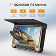 thumbnail image 2 of Cámara de pesca submarina Eyoyo 7" IPS HD con cable DVR de 15 m, 2 of 8