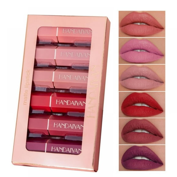 Dark Red Matte Lipstick Sets, for Women Lip Stain Lip Gloss - 24 Hour Long Lasting Waterproof