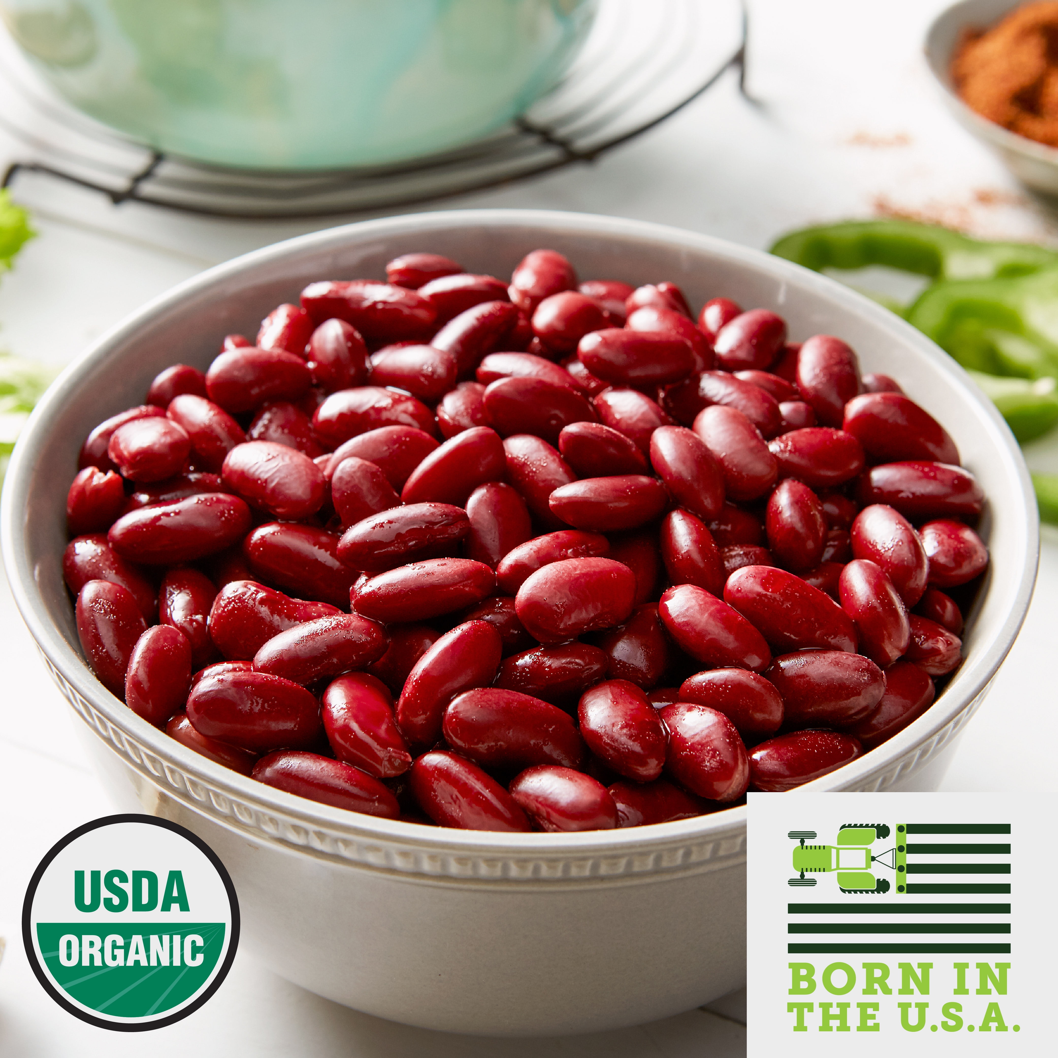 (12 Cans) Serious Bean Co Organic Red Kidney Beans, Gluten-Free, 15 oz