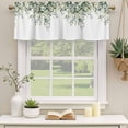 thumbnail image 2 of Eucalyptus Leaves Curtain Valances for Windows, Kitchen Valance Window Treatments Panel 2 Pack, Green Botanical Floral Vines Flowers Rod Pocket Short Curtains for Bathroom Bedroom 42 x 12 Inch, 2 of 8