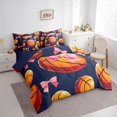 thumbnail image 2 of Castle Fairy Pink Bow Orange Basketball Full Size Bedding Sets 7 Pieces, Sport Theme Full Size Bed in a Bag, Black Blue,Navy Blue Reversible, 2 of 7