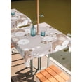 thumbnail image 2 of Outdoor Tablecloths with Umbrella Hole & Zipper, Brown White Floral 60x60 Inch Square Tablecloths, Spring Botanical Leaves Farmhouse Waterproof Table Cloth, Patio/Pool/Picnic Table Covers, 2 of 8