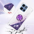 thumbnail image 2 of CCSmall for Motorola G 5G 2025 Case Clear Glitter Bling for Women, Flowing Liquid Quicksand Sparkly Cover with Diamond Ring Kickstand Case for Moto G 2025 LSZ Purple, 2 of 7