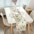 thumbnail image 4 of Spring Summer Floral Table Runner, Colorful Flowers and Butterfly Kitchen Dining Table Decoration for Holidays, Linen Flowers Leaves Farmhouse Table Decor Runners13X48 IN, 4 of 5