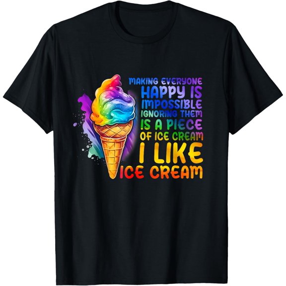 t-shirt LGBT queer pride social movement ice cone T-Shirt mens t shirt，black，women，funny，misfits，men，journey