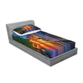 thumbnail image 2 of Ambesonne Colorful Fitted Sheet & Pillow Sham Set, Middle Age Building, Twinxl, Multicolor, 2 of 2
