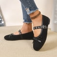 thumbnail image 6 of Women's Flat Shoes, Round Toe Ballet Flats Comfortable Casual Shoes with Bow Accent and Metal Buckle for Spring Work Daily Outdoors, 6 of 8