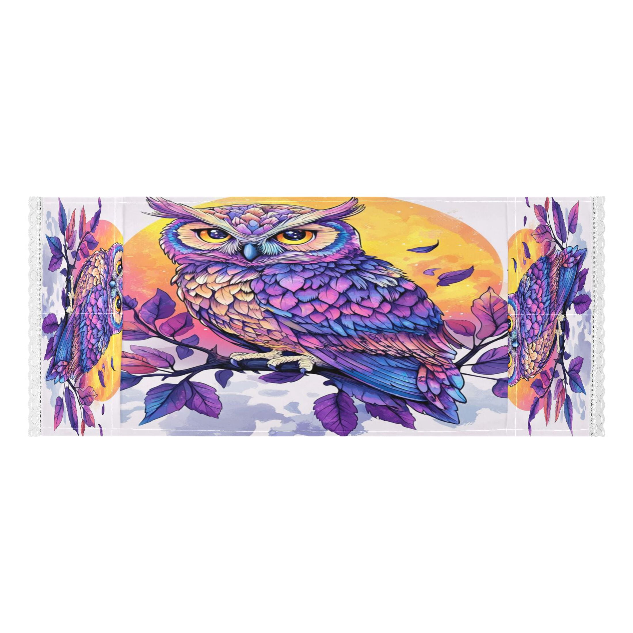 WOBOGO Vivid Purple Owl Washing Machine Cloth Dryer Refrigerator Top Cover Protective Non-Slip Mat For Kitchen Laundry