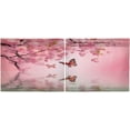 thumbnail image 3 of FREEAMG 24 Inch Length Kitchen Curtains Butterflies Pink Tree 2 Panels Half Window Sheer Curtains Rod Pocket Farmhouse Short Drapes for Bathroom Cafe Basement, 3 of 7