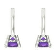 thumbnail image 4 of 14K Solid Gold Lever Back Stud Earrings for Women | 0.5 cttw Round Cut Natural Amethyst | White Gold, 4 of 5