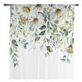 thumbnail image 2 of Eucalyptus Leaves Semi Sheer Curtains Drapes for Living Room,Bedroom,French Doors Window 54 Inches Long,White Daisy Spring Floral Summer Botancial Rod Pocket Chiffon Curtain Drapery Voile Panel, 2 of 6