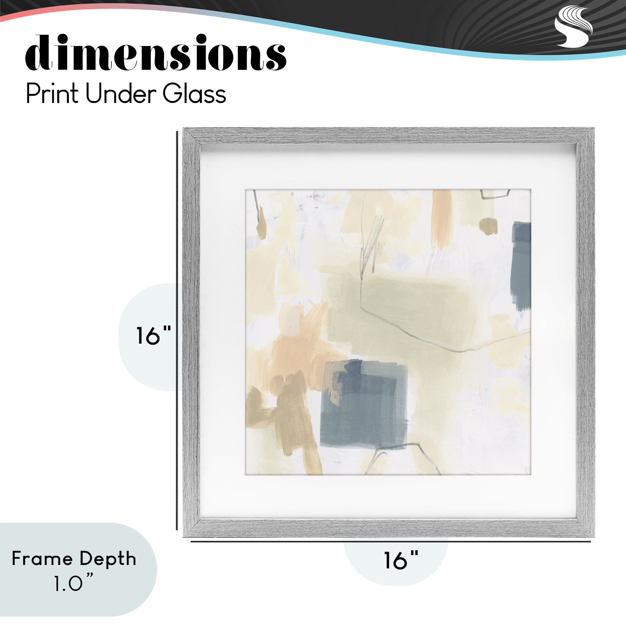 Stupell Industries Minimal Plaster Line Gray Framed Print Under Glass, design by June Erica Vess