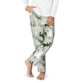 thumbnail image 2 of Wukai green plaid Moose tree Print Teenagers' Pajama Pant Sleep Pajama Lounge Pant PJ Bottoms with Pockets and Button Fly(Available in Big & Tall)-Small, 2 of 6