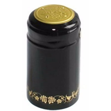 1 X Black/Gold Grapes PVC Shrink Capsules for Wine Making - 30 per