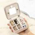 thumbnail image 3 of Wattne Travel jewelry case Small Organizer Box for Girls Women with Mirror, Pink, 3 of 7