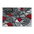 thumbnail image 2 of BizChair Modern Contemporary Mat Area Rug, Red Grey Black. (2 Feet X 3 Feet) Mat, 2 of 7