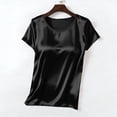thumbnail image 2 of BXINGOHAI Women Built-in Bra T Shirt Top Short Sleeve Basic Tees Casual Going Out Tops Black L, 2 of 5