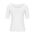 thumbnail image 4 of RQYYD Womens Short Sleeve Crewneck Tunic Tops Dressy Casual Summer Business T Shirts Slim Fit Basic Plain Tops, 4 of 6