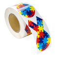 thumbnail image 2 of Autism Ribbon Shaped Stickers For Autism/Asperger'S Awareness - Perfect For Events Support Groups Fundraisers And More! (1 Roll -250 Stickers), 2 of 4