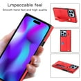 thumbnail image 5 of Allytech Wallet Case for iPhone 16 Pro with Card Slot & Shoulder Strap, Premium PU Leather Adjustable Strap Wristband Kickstand Shockproof Full Protective Cover for Women Men - Red, 5 of 11
