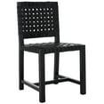 thumbnail image 4 of SAFAVIEH Sorrento Coastal Leather Solid Dining Side Chair, Black/Black, 4 of 12