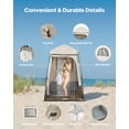 thumbnail image 4 of VEVOR Camping Shower Tent, 1 Room, Foldable Privacy Tent Changing Room with Ground Stakes, Ropes, Carry Bag, and Crossbar, 210D Oxford Fabric with Silver Coating, for Camping, Beach, and Fishing, 4 of 9