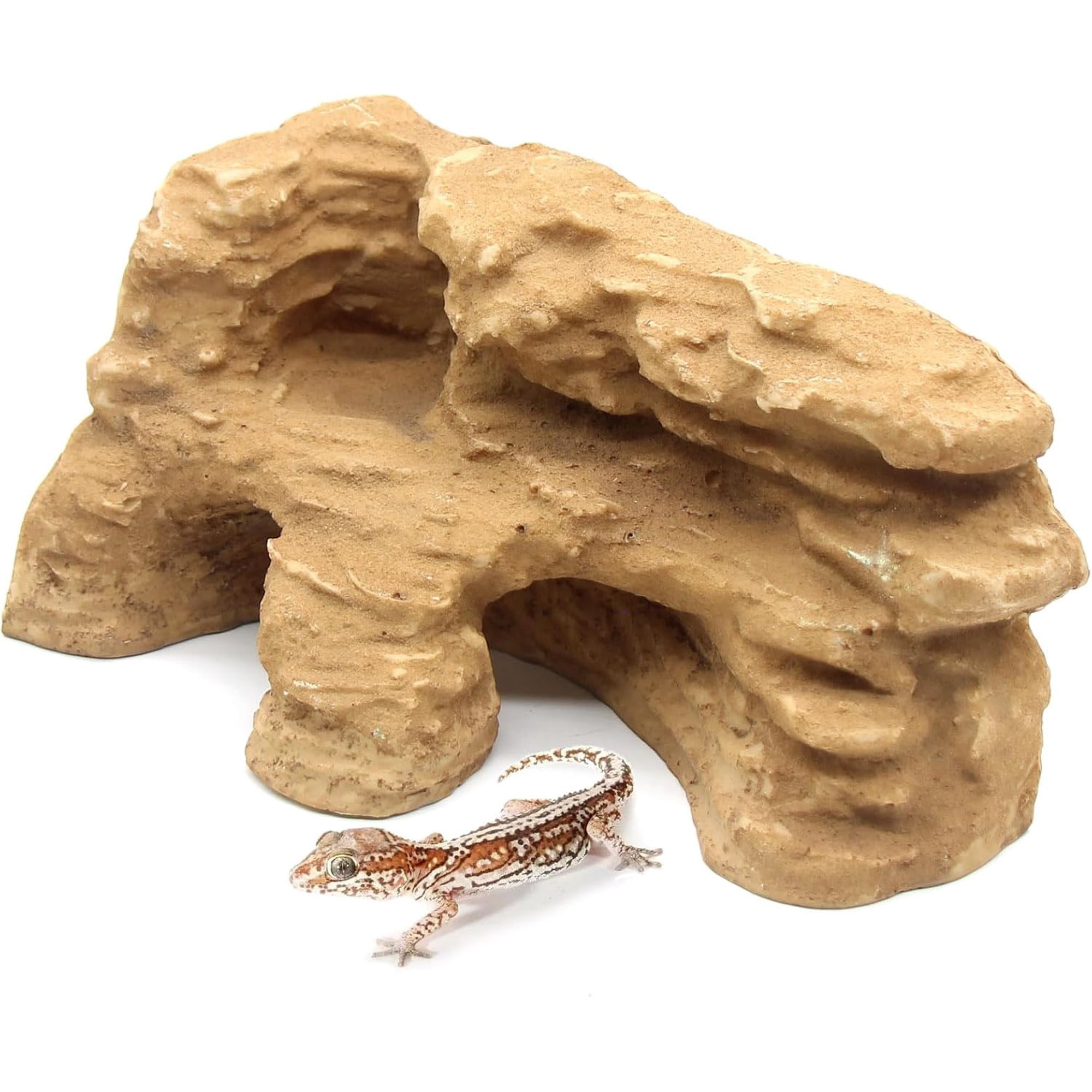 Reptile Hide Shale Scape Step Ledge Backdrop, Reptile Corner Rock Basking Platform Cave Hideout Tank Accessories Decorations, Great for Reptiles, Amphibians, Leopard Gecko, Snake, Frogs, Turtle