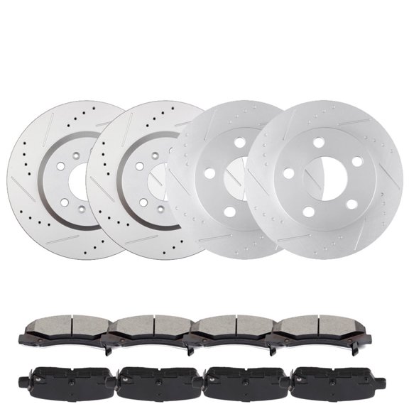 ECCPP Front Rear Brakes Rotor and Ceramic Brake Pad fit for 2011-2013 for Chevrolet Impala