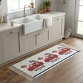 thumbnail image 6 of Area Rug with Tassels 2' x 5', Red Truck USA Flag Cherries Balloons Kitchen Runner Rug for Hallway Bedroom Throw Rugs, Rainbow Welcome Sign Soft Door Mat for Bathroom Entrance Living Room, 6 of 9