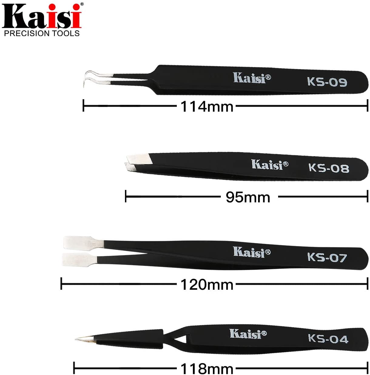 14-piece precision tweezers set, anti-static stainless steel tweezers set for crafts, jewelry, electronics, and laboratory work