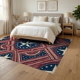 thumbnail image 3 of ODIKA 6'x9' Washable Area Rug Non-Slip, Easy Care, Patriotic July Fourth Striped Stars Halloween Plaid Independence for Family Room, Living Mater Bedroom, 3 of 7