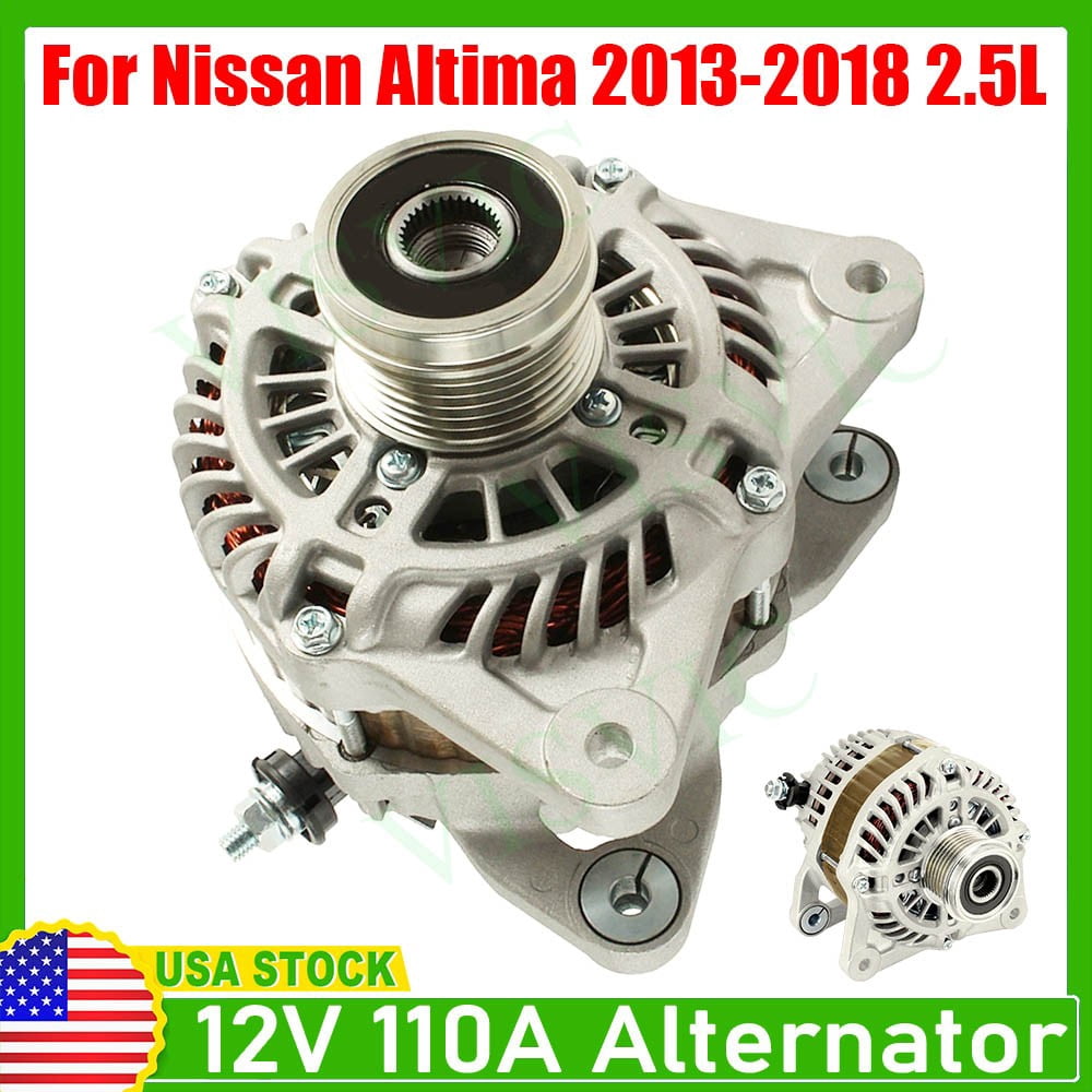 Alternator for Nissan Altima 2013-2018 Sedan L4 2.5L 110 A 12 Volt CW 6-Groove