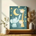 thumbnail image 6 of Cute Elephant Giraffe Monkey Night Canvas Print Wall Art，Suitable for Living Room Bedroom Nursery Kids Room Playroom and Office Decor, 6 of 8