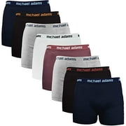 Michael Adams Mens Boxer Briefs 8 Pack Cotton Underwear Regular Leg Breathable All Day Comfort Active Underwear