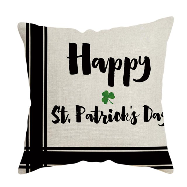 Puntoco St. Patrick'S Day Cotton Linen Cushion Cover Throw Case Sofa Home Decor